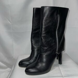 Franco Sarto Black Leather Calf Boot Size 8M